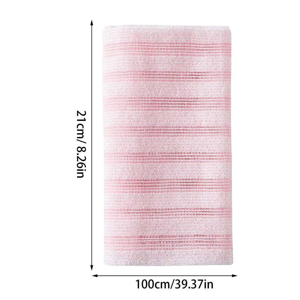 Exfoliating Scrub Bath Towel Body Back Wash Cloth Scrubber, Soft Shower Sponge Essential Bathroom Cleansing Accessories