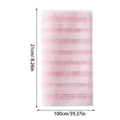 Exfoliating Scrub Bath Towel Body Back Wash Cloth Scrubber, Soft Shower Sponge Essential Bathroom Cleansing Accessories