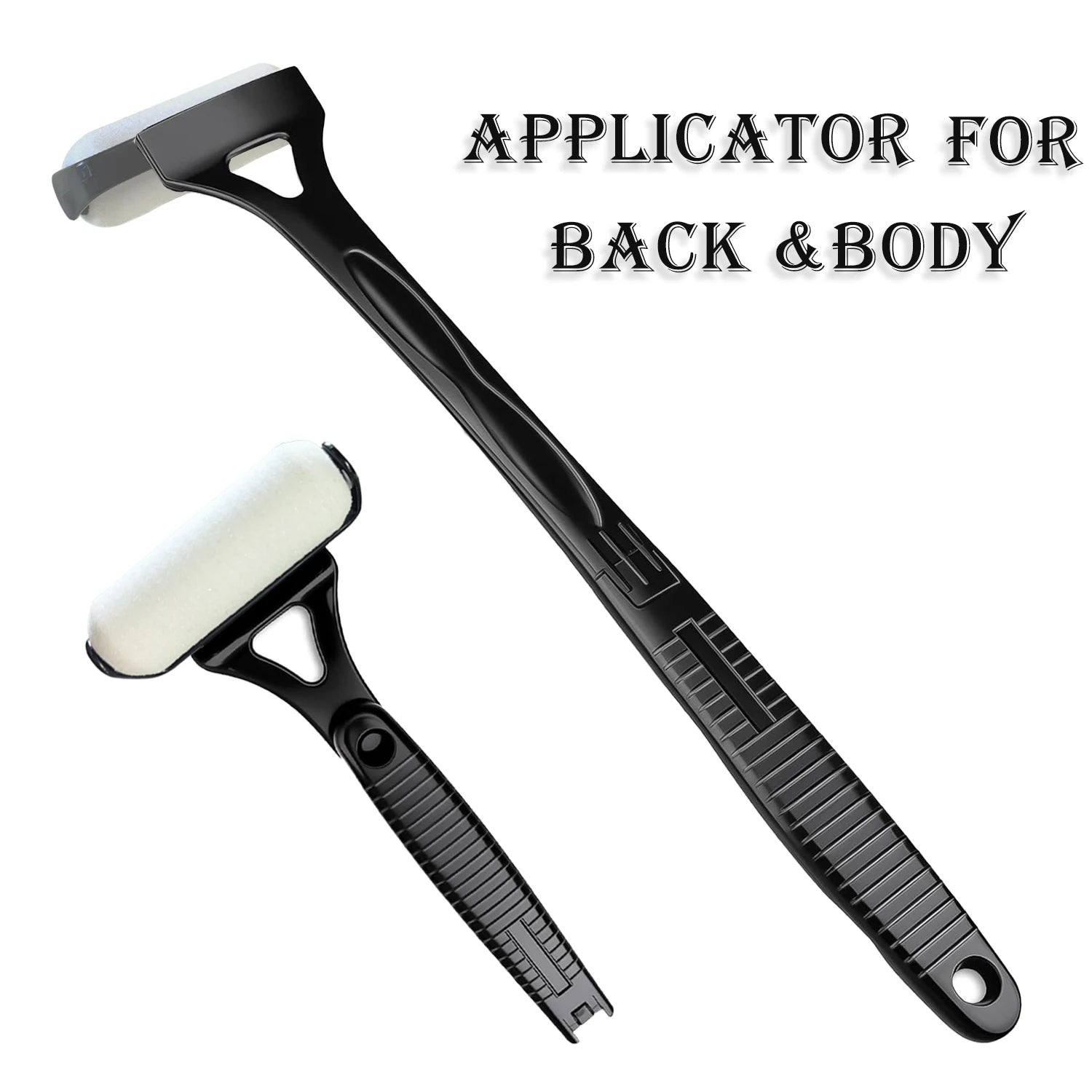 Portable Lotion Applicator Sunscreen Tanning Stick with Long Handle Foldable Back Applicator Replacement Heads