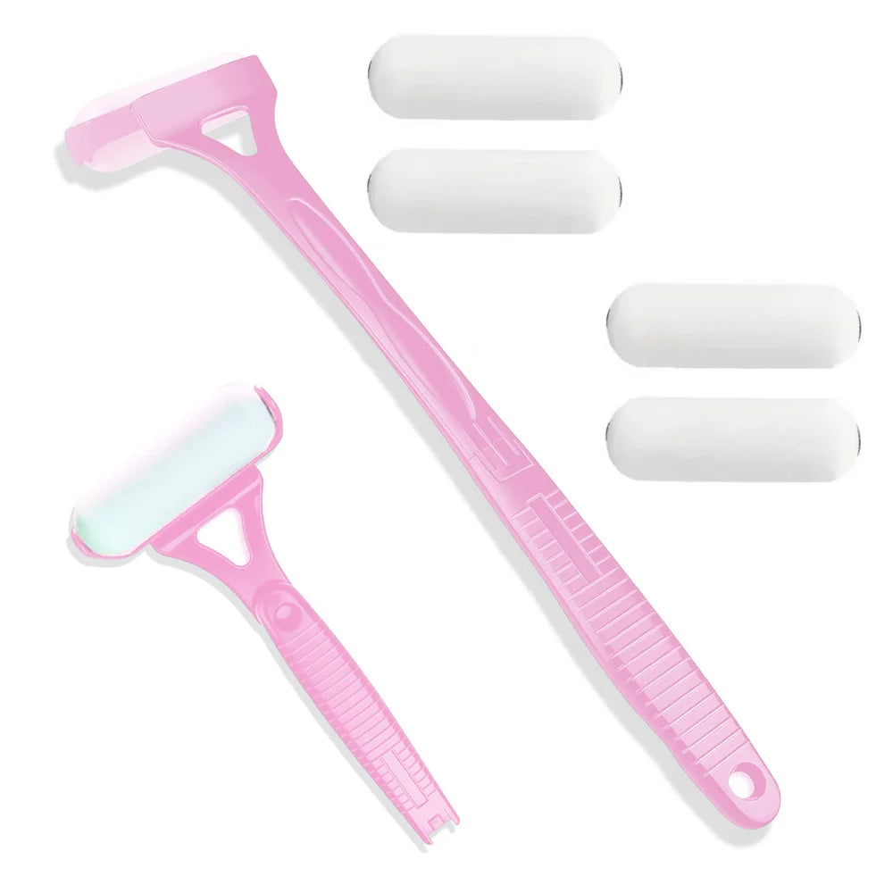 Portable Lotion Applicator Sunscreen Tanning Stick with Long Handle Foldable Back Applicator Replacement Heads