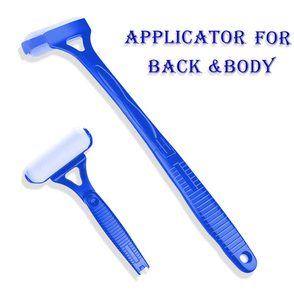 Portable Lotion Applicator Sunscreen Tanning Stick with Long Handle Foldable Back Applicator Replacement Heads