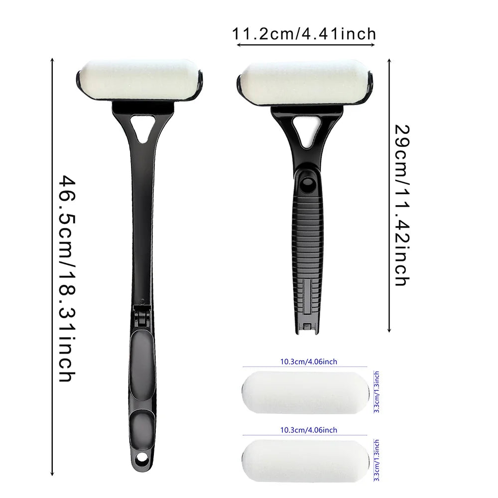 Portable Lotion Applicator Sunscreen Tanning Stick with Long Handle Foldable Back Applicator Replacement Heads