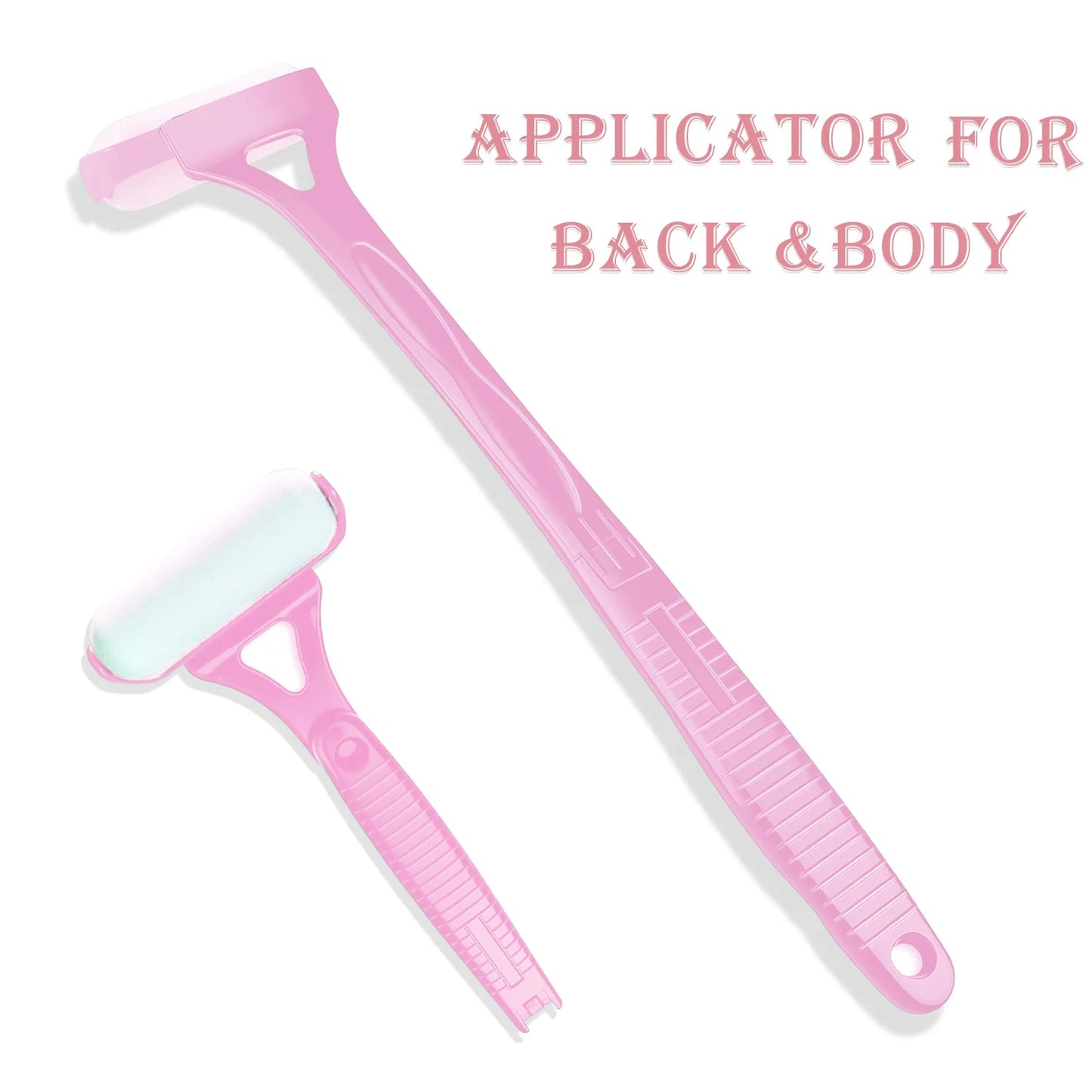 Portable Lotion Applicator Sunscreen Tanning Stick with Long Handle Foldable Back Applicator Replacement Heads