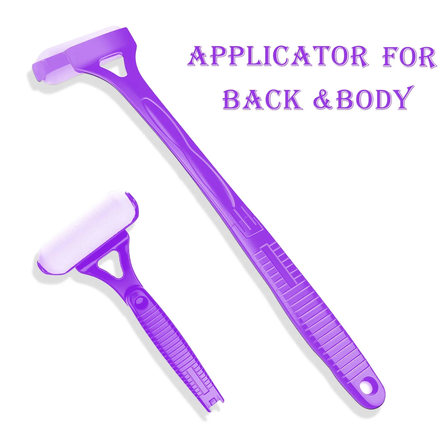 Portable Lotion Applicator Sunscreen Tanning Stick with Long Handle Foldable Back Applicator Replacement Heads