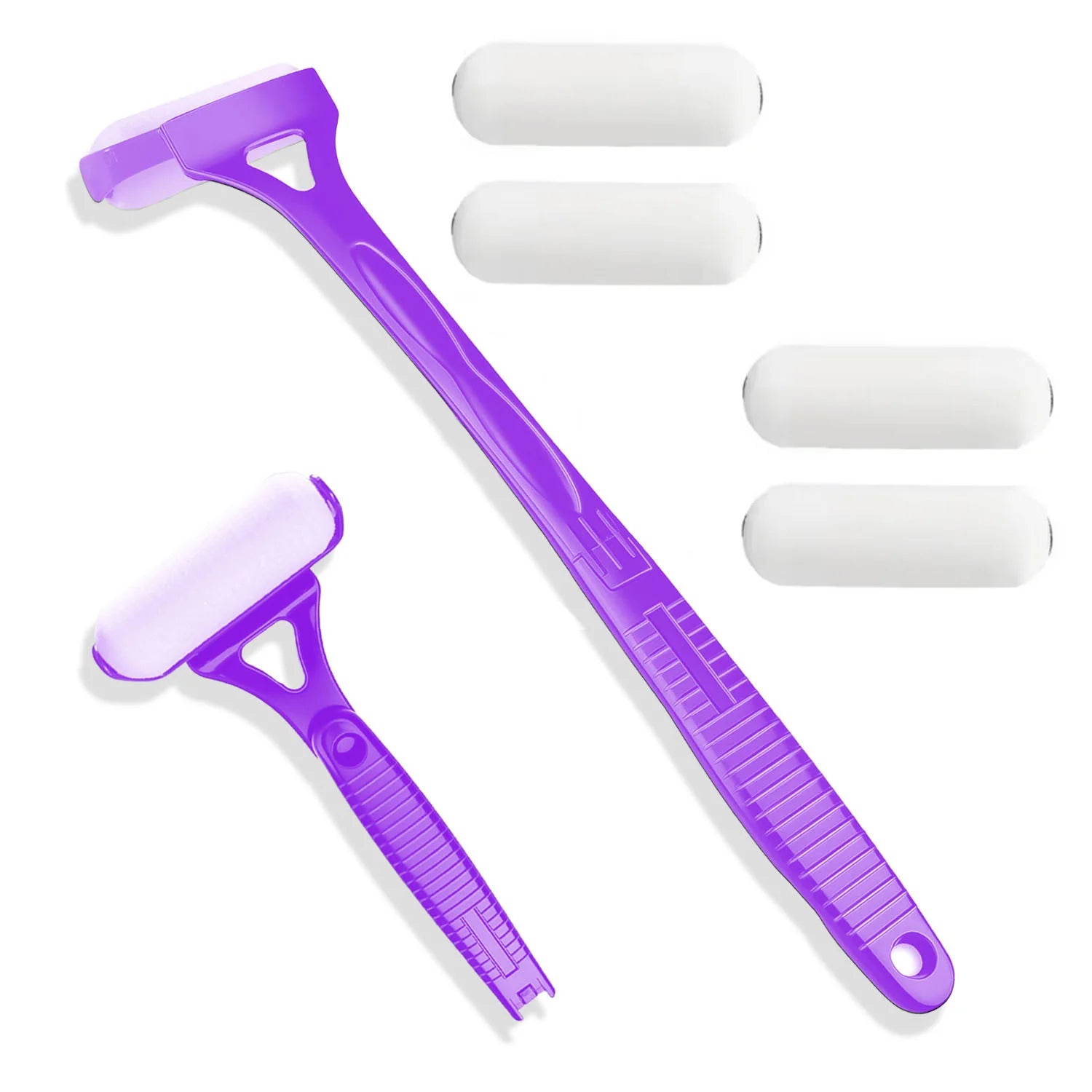Portable Lotion Applicator Sunscreen Tanning Stick with Long Handle Foldable Back Applicator Replacement Heads